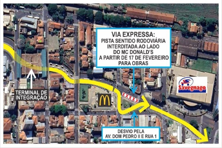 Interdição na Via Expressa para Obras a partir de 17 de fevereiro