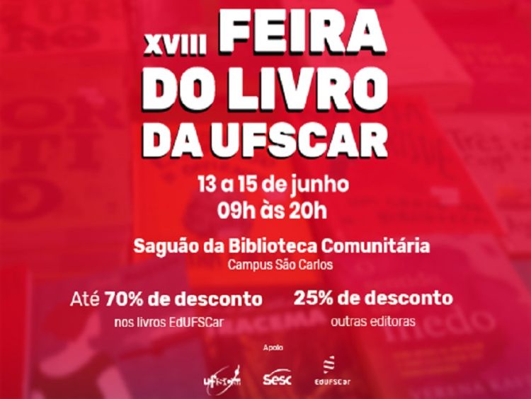 UFSCar realiza a XVIII Feira do Livro entre os dias 13 e 15 de junho