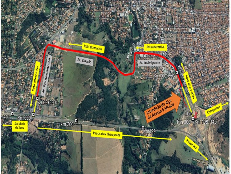 Alça de acesso à SP 304 será fechada em São Pedro