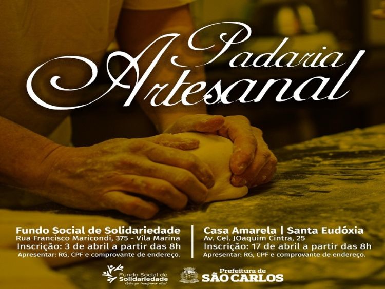 Fundo Social abre inscrições para o curso de padaria artesanal