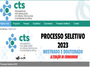 UFSCar prorroga até 6 de fevereiro as inscrições na pós em Ciência, Tecnologia e Sociedade