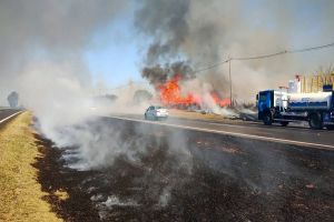 Fogo às margens das rodovias exige atenção de motoristas