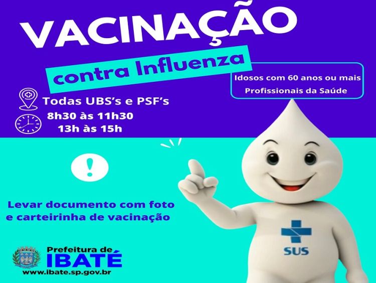 Ibaté inicia vacinação contra a Influenza nesta quarta-feira (12)