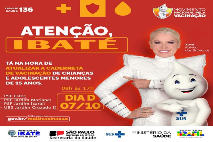 Dia D da Campanha Multivacinação acontece neste sábado, em Ibaté