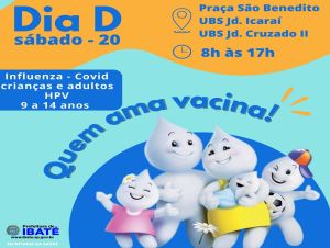 Covid, Influenza e HPV: Hoje (20) é “Dia D” de vacinação em Ibaté