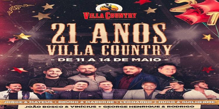 Aniversário de 21 anos Villa Country terá quatro dias de festa com grandes nomes do sertanejo