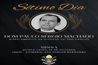 Missa de sétimo dia de Dom Paulo Sérgio Machado será nesta quinta-feira