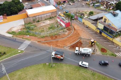 Prefeitura faz adequações na alça de acesso da rotatória da Cardinalli na Avenida Getúlio Vargas